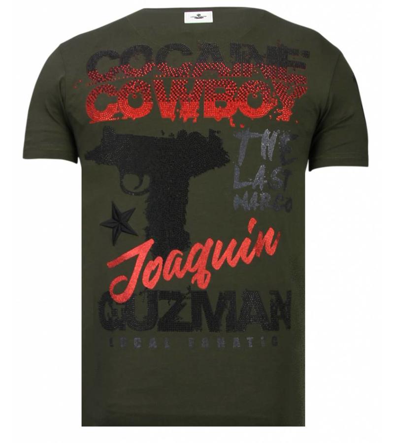 Local Fanatic Camisetas - Cocaine Cowboy - Rhinestone Camisetas -  Verde