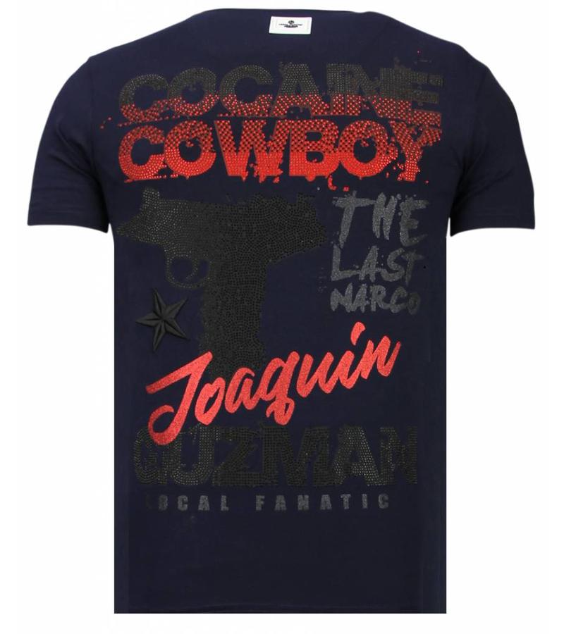 Local Fanatic Camisetas - Cocaine Cowboy - Rhinestone Camisetas -  Azul
