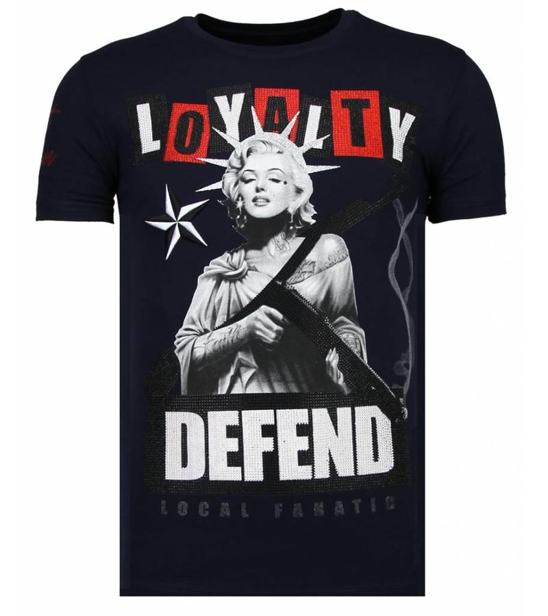 Local Fanatic Camisetas - Loyalty Marilyn - Rhinestone Camisetas -  Azul