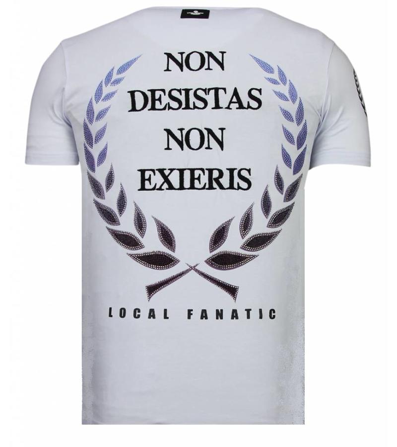 Local Fanatic Camisetas - Skull Originals - Rhinestone Camisetas -  Blanco