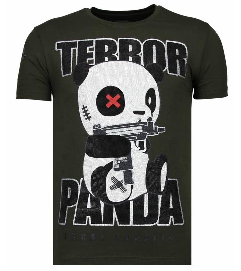 Local Fanatic Camisetas - Terror Panda - Rhinestone Camisetas -  Verde