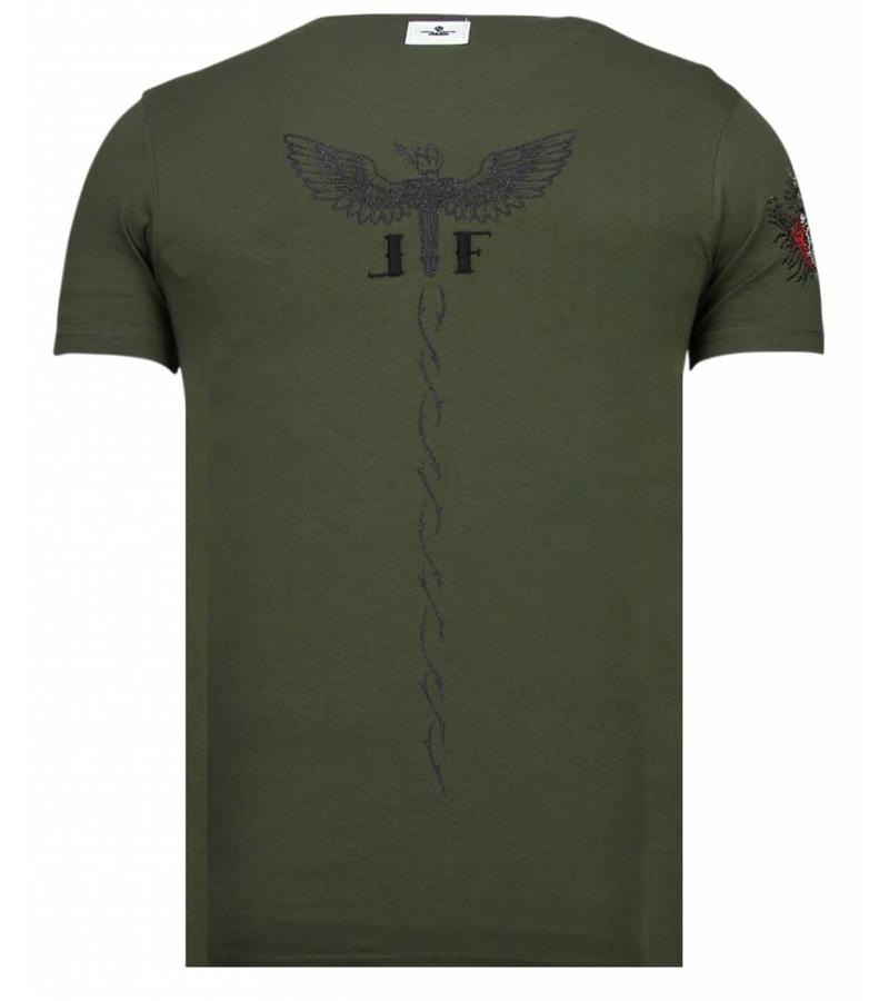Local Fanatic Camisetas - McGregor Tattoo - Rhinestone Camisetas – Verde
