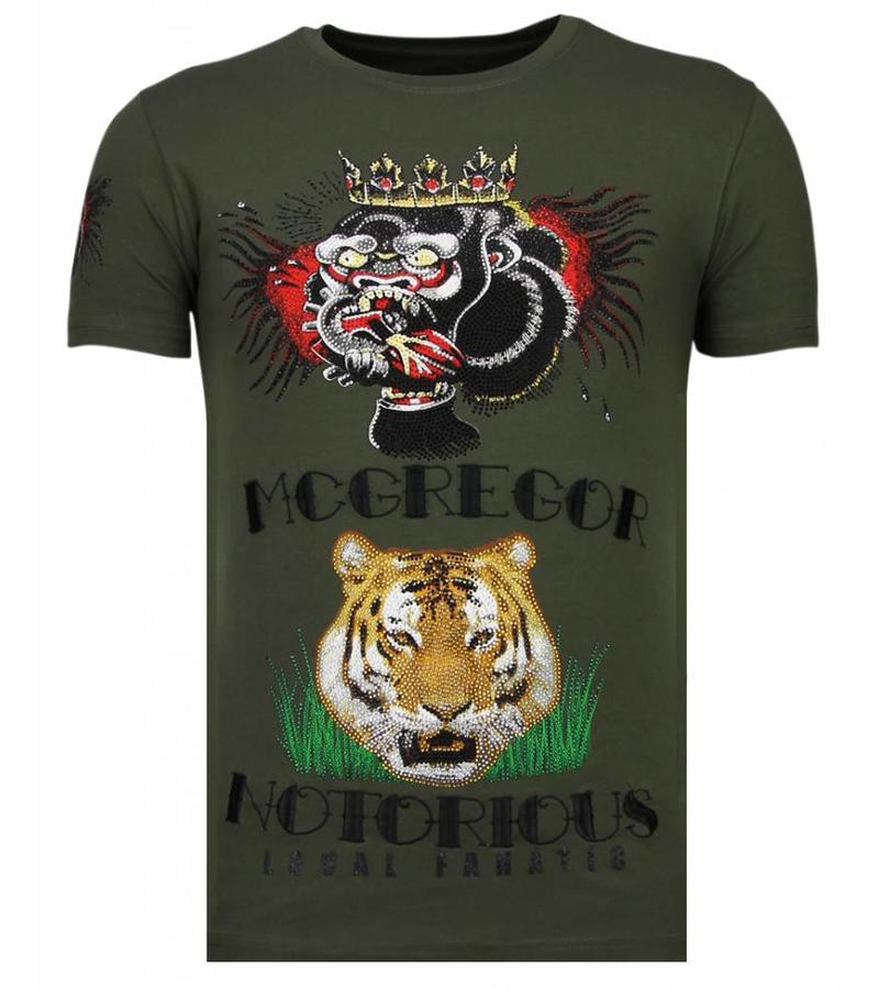 Local Fanatic Camisetas - McGregor Tattoo - Rhinestone Camisetas – Verde