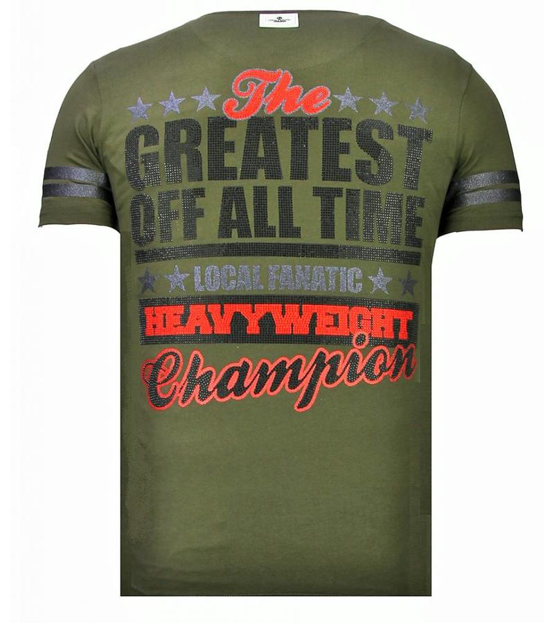 Local Fanatic Camisetas - Greatest Of All Time - Rhinestone Camisetas -  Verde