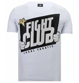 Local Fanatic Camisetas - Fight Club Mario - Rhinestone Camisetas -  Blanco