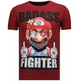 Local Fanatic Camisetas - Fight Club Mario - Rhinestone Camisetas -  Burdeos