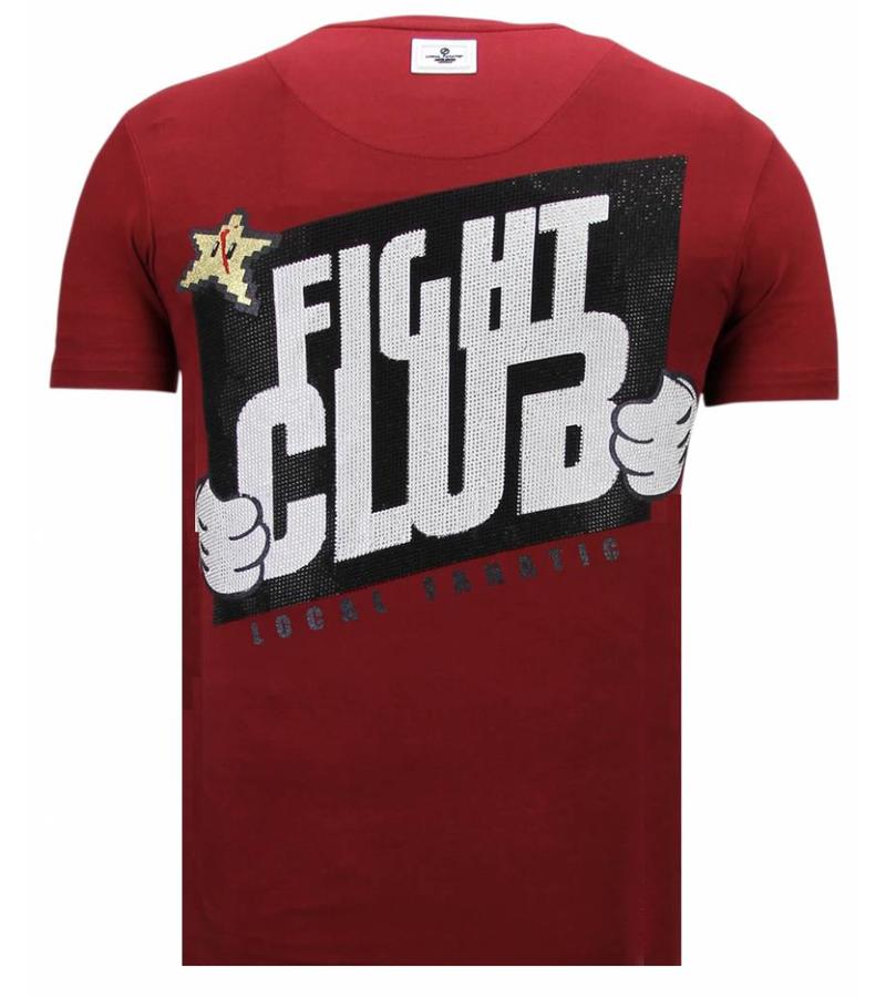 Local Fanatic Camisetas - Fight Club Mario - Rhinestone Camisetas -  Burdeos