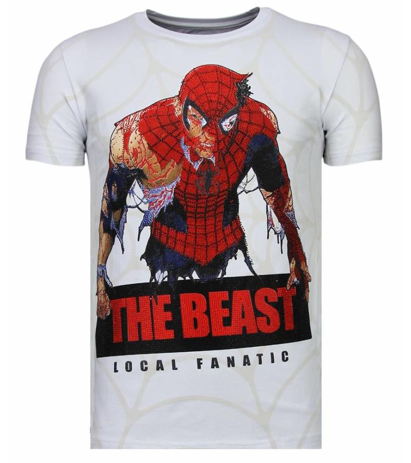 Local Fanatic Camisetas - The Beast Spider - Rhinestone Camisetas - Blanco