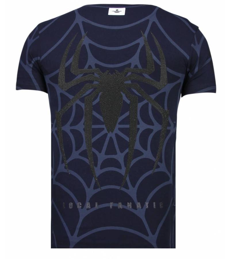 Local Fanatic Camisetas - The Beast Spider - Rhinestone Camisetas - Azul