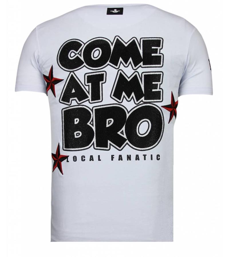 Local Fanatic Camisetas - Fight Club Spike - Rhinestone Camisetas - Blanco