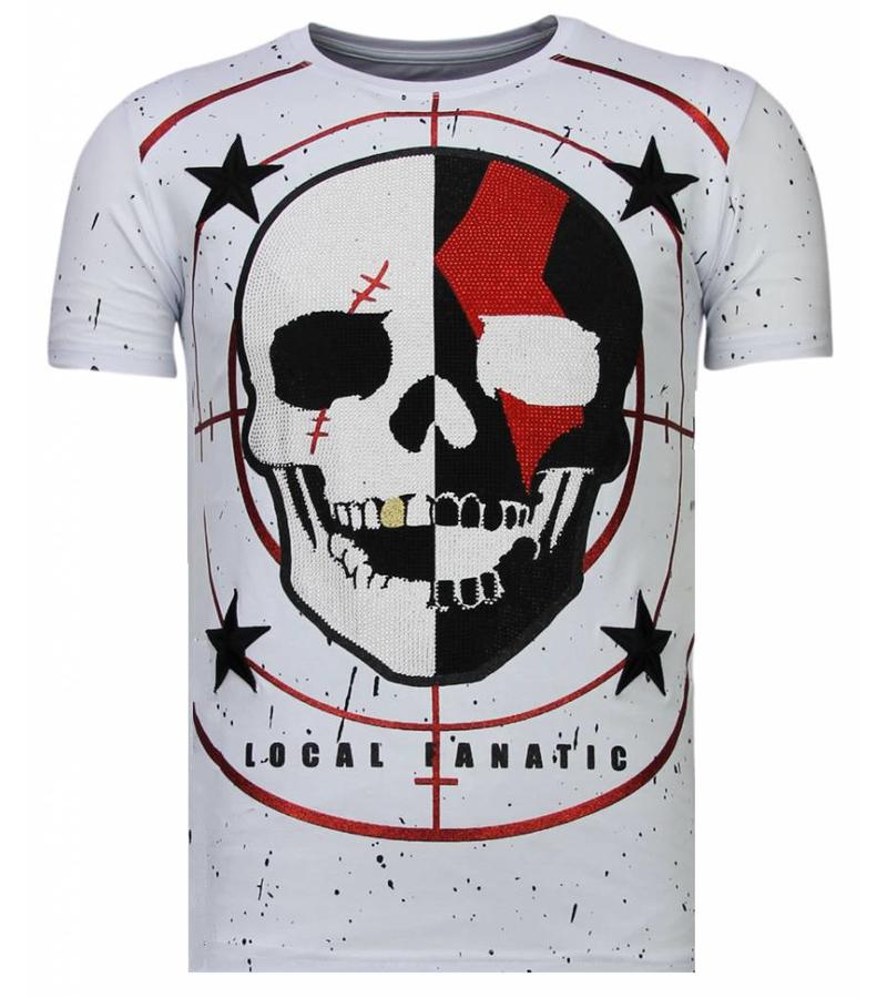 Local Fanatic Camisetas - God Of War - Rhinestone Camisetas - Blanco