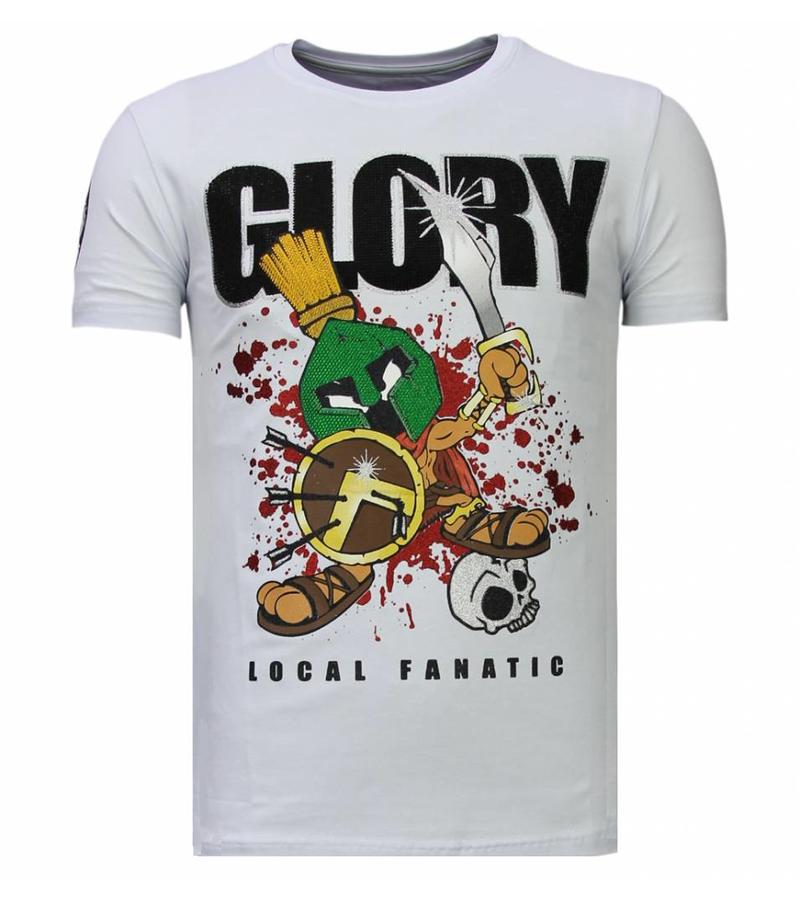 Local Fanatic Camisetas - Glory Martial - Rhinestone Camisetas - Blanco