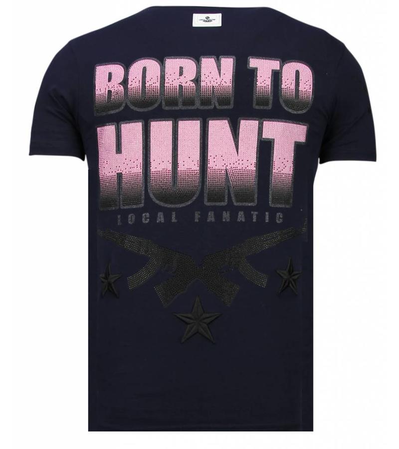 Local Fanatic Camisetas - Milf Hunter - Rhinestone Camisetas - Azul