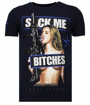 Local Fanatic Camisetas - Young Rich Famous - Rhinestone Camisetas - Azul