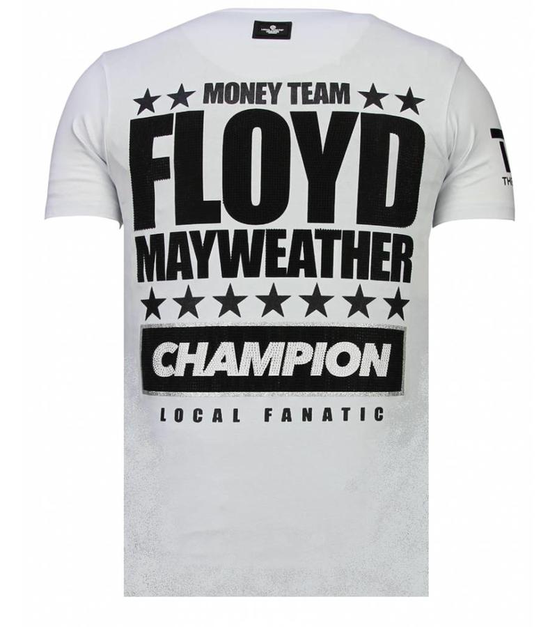 Local Fanatic Camisetas - Money Team Champ - Rhinestone Camisetas - Blanco