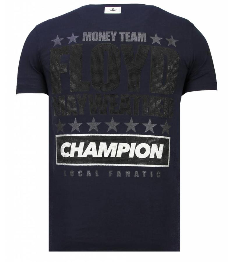 Local Fanatic Camisetas - Money Team Champ - Rhinestone Camisetas - Azul