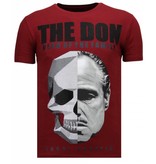 Local Fanatic Camisetas - The Don Skull - Rhinestone Camisetas - Burdeos
