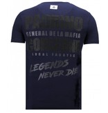 Local Fanatic Camisetas - The Don Skull - Rhinestone Camisetas - Azul