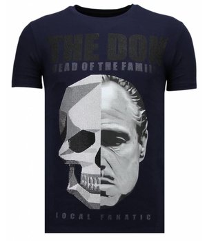 Local Fanatic Camisetas - The Don Skull - Rhinestone Camisetas - Azul