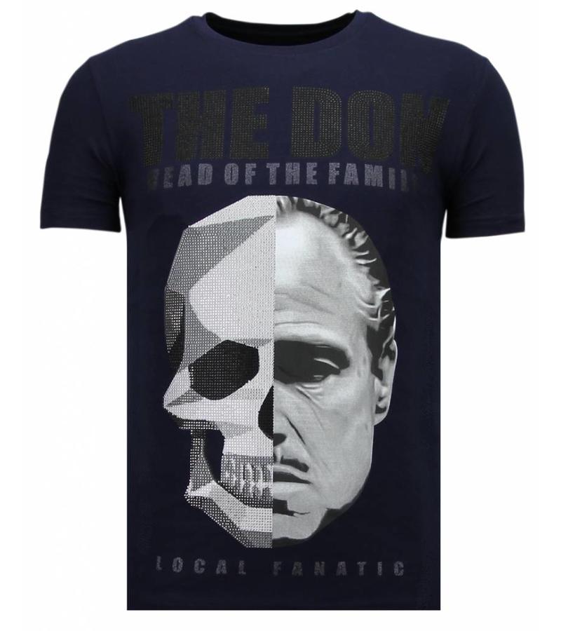 Local Fanatic Camisetas - The Don Skull - Rhinestone Camisetas - Azul