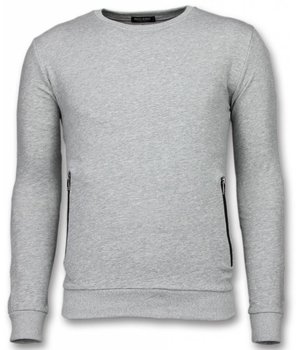 Enos Sudadera Cuello Redondo Informal - Buttons Sudaderas - Gris