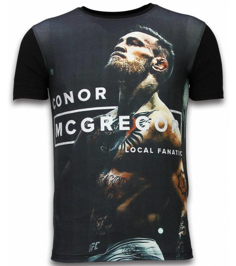 Local Fanatic McGregor Cocks - Digital Rhinestone Camisetas Personalizadas - Negro