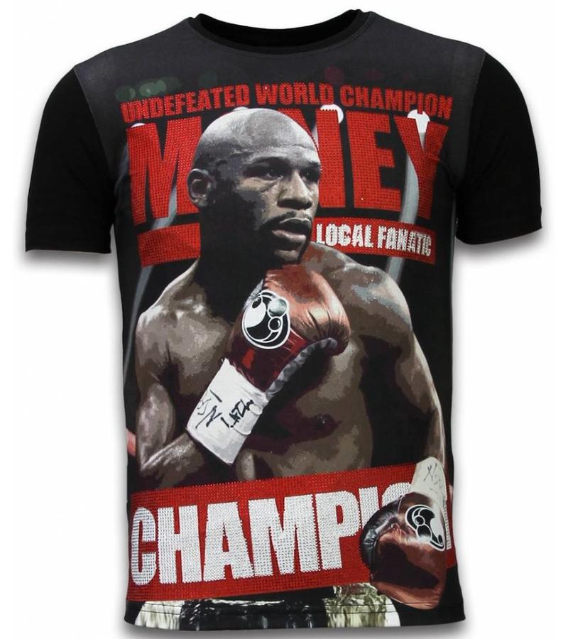 Local Fanatic Money Champion - Digital Rhinestone Camisetas Personalizadas - Negro