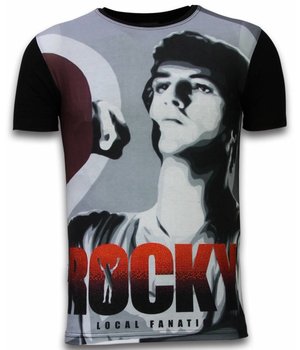 Local Fanatic Rocky Training - Digital Rhinestone Camisetas Personalizadas - Negro