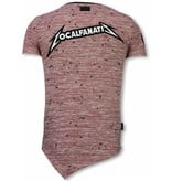 Local Fanatic Camiseta con parches Longfit Asymmetric Embroidery - T-Shirt Patches - US Army - Rosa