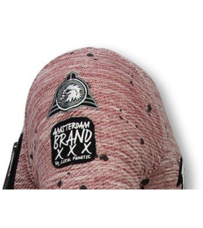 Local Fanatic Camiseta con parches Longfit Asymmetric Embroidery - T-Shirt Patches - US Army - Rosa