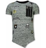 Local Fanatic Camiseta con parches Longfit Asymmetric Embroidery - T-Shirt Patches - US Army - Verde