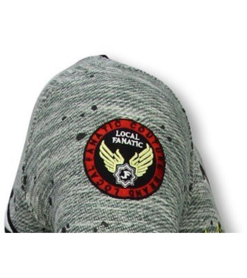 Local Fanatic Camiseta con parches Longfit Asymmetric Embroidery - T-Shirt Patches - US Army - Verde