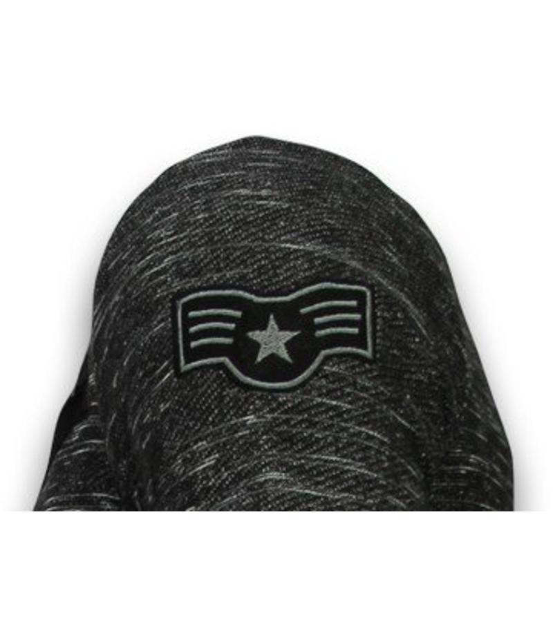 Local Fanatic Camiseta con parches Longfit Asymmetric Embroidery - T-Shirt Patches - Elite Crew - Negro