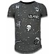 Camiseta con parches Longfit Asymmetric Embroidery - T-Shirt Patches - Rockstar - Negro