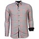 Camisa Italiana - Camisa Slim Fit - Camisa Line Pattern - Rojo