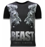 Local Fanatic Beast - Digital Rhinestone Camisetas Personalizadas - Negro