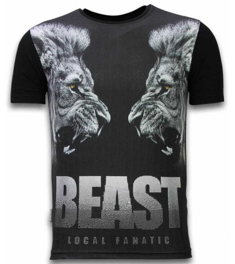 Local Fanatic Beast - Digital Rhinestone Camisetas Personalizadas - Negro