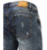 Black Ace Pantalones Cortos Hombre - Short vaquero New Damaged - Azul