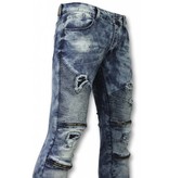 Urban Rags Vaqueros Hombres - Slim Fit Ripped Vaqueros Paint Drops - Azul