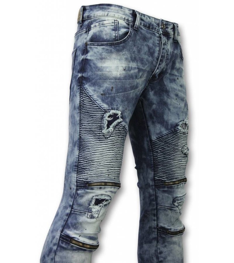 Urban Rags Vaqueros Hombres - Slim Fit Ripped Vaqueros Paint Drops - Azul