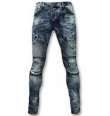 Urban Rags Vaqueros Hombres - Slim Fit Ripped Vaqueros Paint Drops - Azul