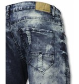 Urban Rags Vaqueros Hombres - Slim Fit Ripped Vaqueros Paint Drops - Azul