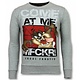 MFCKR Sudaderas - Cartoon Rhinestone Suéter Hombre - Suéteres Hombres - Gris
