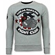 Fight Club Sudaderas - Bulldog Rhinestone Suéter Hombre - Gris