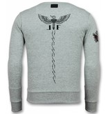 Local Fanatic Mcgregor  Sudaderas - Notorious Crew Neck Rhinestone Hombre - Gris