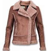 Z-design Abrigo Lammy Muje - Bikerjack Mujer - Chaqueta de Gamuza - Rosa