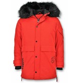 Enos Parkas Hombre - Abrigos para Hombre - Chaqueta Acolchada - Cazadoras Hombre - Rojo