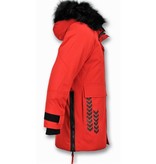 Enos Parkas Hombre - Abrigos para Hombre - Chaqueta Acolchada - Cazadoras Hombre - Rojo