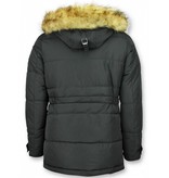 Enos Cazadoras Hombre - Chaqueta acolchada hombre - Parkas Cuello de Piel - 4Pocet - Azul