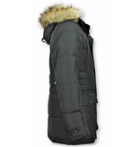 Enos Cazadoras Hombre - Chaqueta acolchada hombre - Parkas Cuello de Piel - 4Pocet - Azul